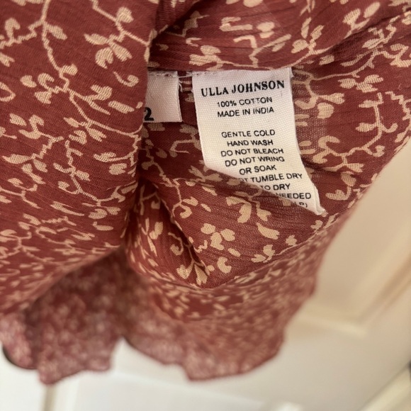 Ulla Johnson Clay Doris Dress Tiered Ruffle Vine Floral Print Size 2 - Picture 12 of 16